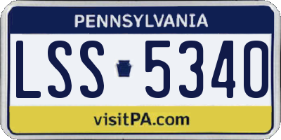 PA license plate LSS5340