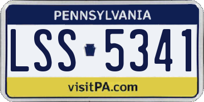 PA license plate LSS5341