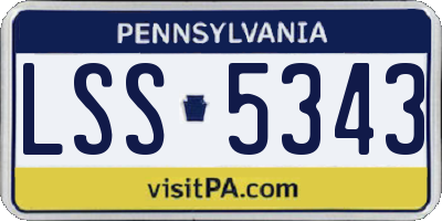 PA license plate LSS5343