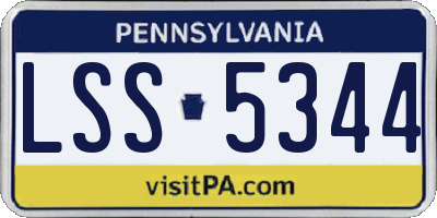 PA license plate LSS5344