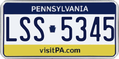 PA license plate LSS5345