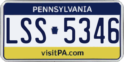 PA license plate LSS5346