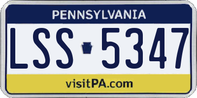 PA license plate LSS5347