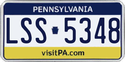 PA license plate LSS5348