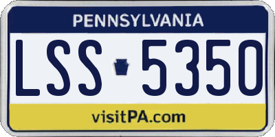 PA license plate LSS5350