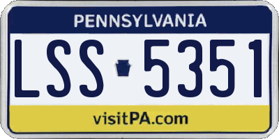PA license plate LSS5351
