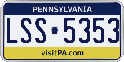 PA license plate LSS5353