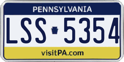 PA license plate LSS5354