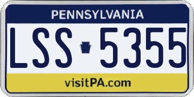 PA license plate LSS5355