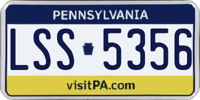 PA license plate LSS5356