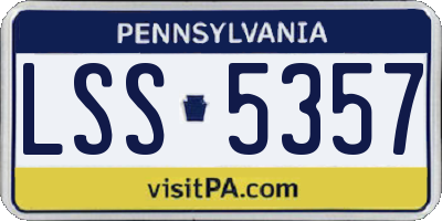 PA license plate LSS5357