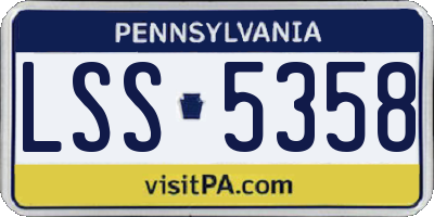 PA license plate LSS5358