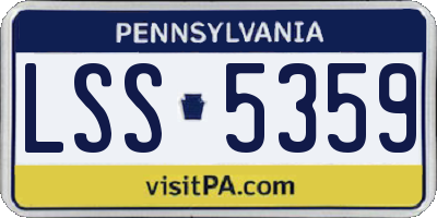 PA license plate LSS5359