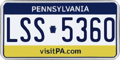 PA license plate LSS5360