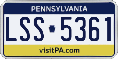 PA license plate LSS5361