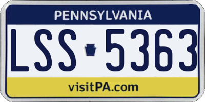 PA license plate LSS5363