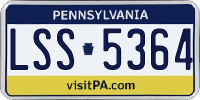 PA license plate LSS5364