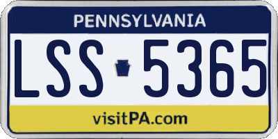 PA license plate LSS5365