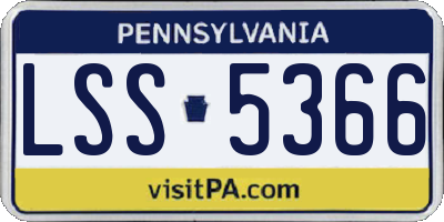 PA license plate LSS5366