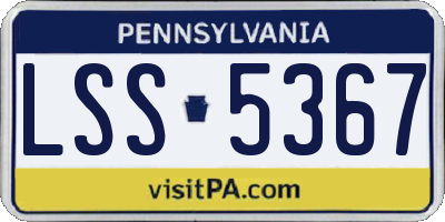 PA license plate LSS5367