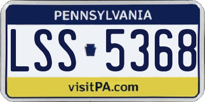 PA license plate LSS5368
