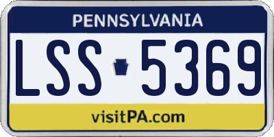 PA license plate LSS5369