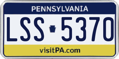PA license plate LSS5370