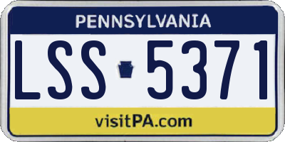 PA license plate LSS5371