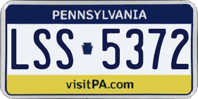 PA license plate LSS5372