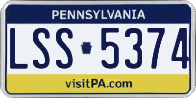 PA license plate LSS5374
