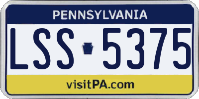 PA license plate LSS5375