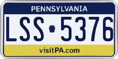 PA license plate LSS5376