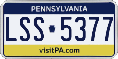 PA license plate LSS5377