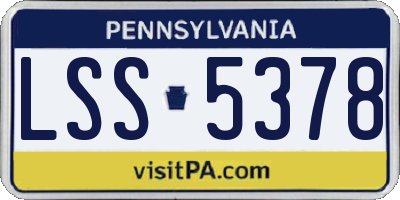 PA license plate LSS5378