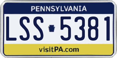 PA license plate LSS5381