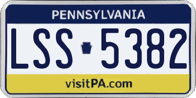 PA license plate LSS5382