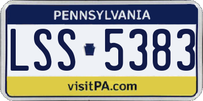 PA license plate LSS5383