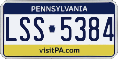 PA license plate LSS5384
