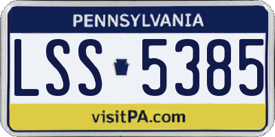 PA license plate LSS5385
