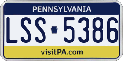 PA license plate LSS5386