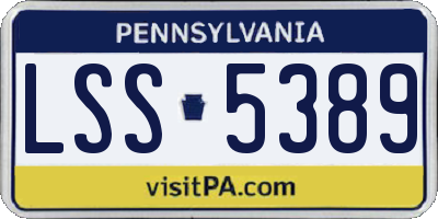 PA license plate LSS5389