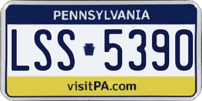 PA license plate LSS5390