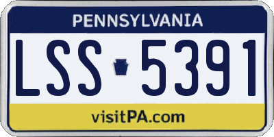 PA license plate LSS5391