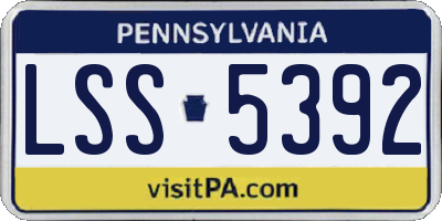 PA license plate LSS5392