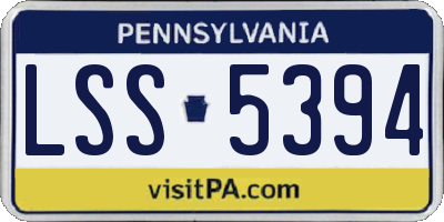 PA license plate LSS5394