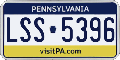 PA license plate LSS5396