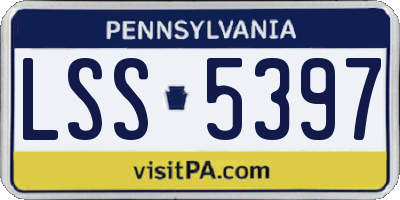 PA license plate LSS5397