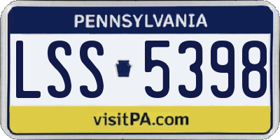 PA license plate LSS5398