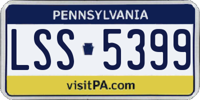 PA license plate LSS5399