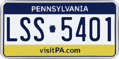 PA license plate LSS5401